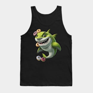 Sherk Underwater Antics Of The Bad Guy Funny Adventures With Donuts Tank Top
